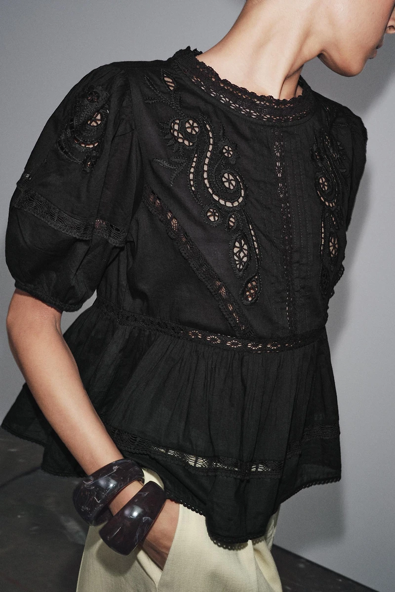 ZW COLLECTION ROMANTIC EMBROIDERED BLOUSE
