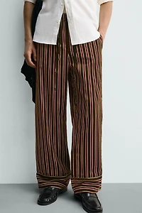 PANTALON À RAYURES CONTRASTÉES EN VELOURS ÉDITION LIMITÉE