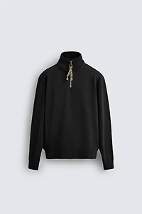 AARON LEVINE X ZARA QUARTER-ZIP SWEATSHIRT WITH TAPE DETAIL