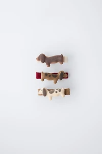 LOT DE TROIS PINCES PASSANTS CHIENS FLOCK