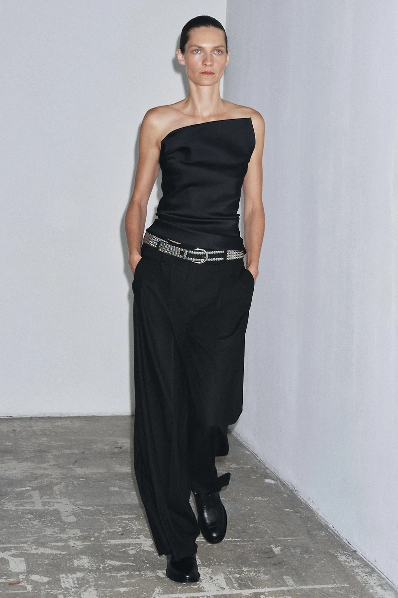 WIDE LEG PLEATED PANTS ZW COLLECTION