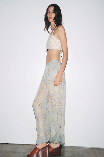 ZW COLLECTION FLORAL PUFF PANTS