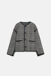 REVERSIBLE FAUX LEATHER PIPING JACKET