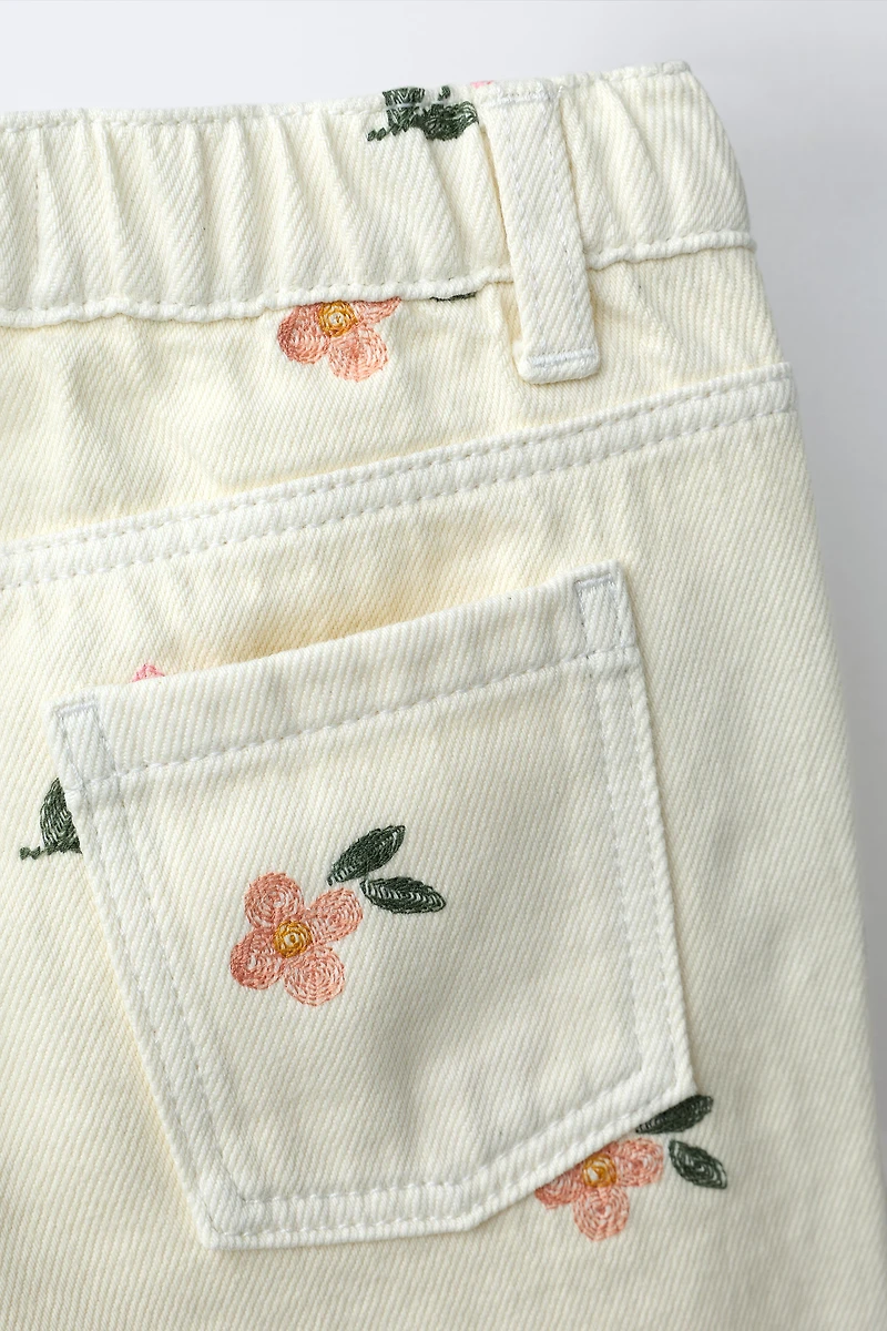 EMBROIDERED FLORAL CULOTTES