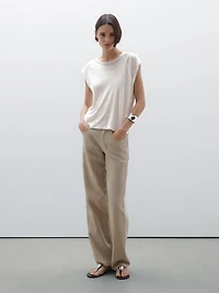 100% linen lightweight ribbed T-shirt