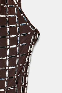 SPARKLY MESH SHORT DRESS