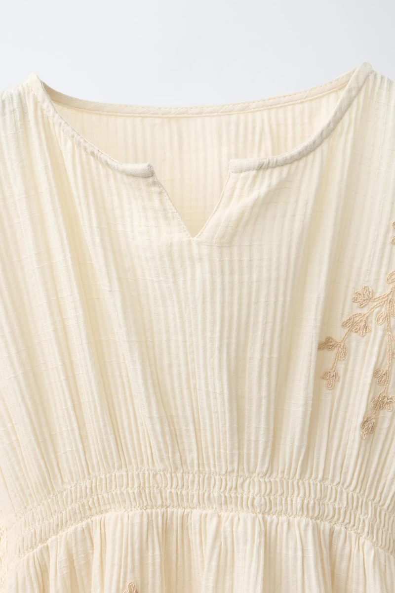 EMBROIDERED LACE INSERT CAFTAN
