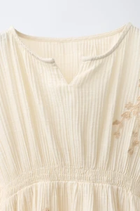 EMBROIDERED LACE INSERT CAFTAN