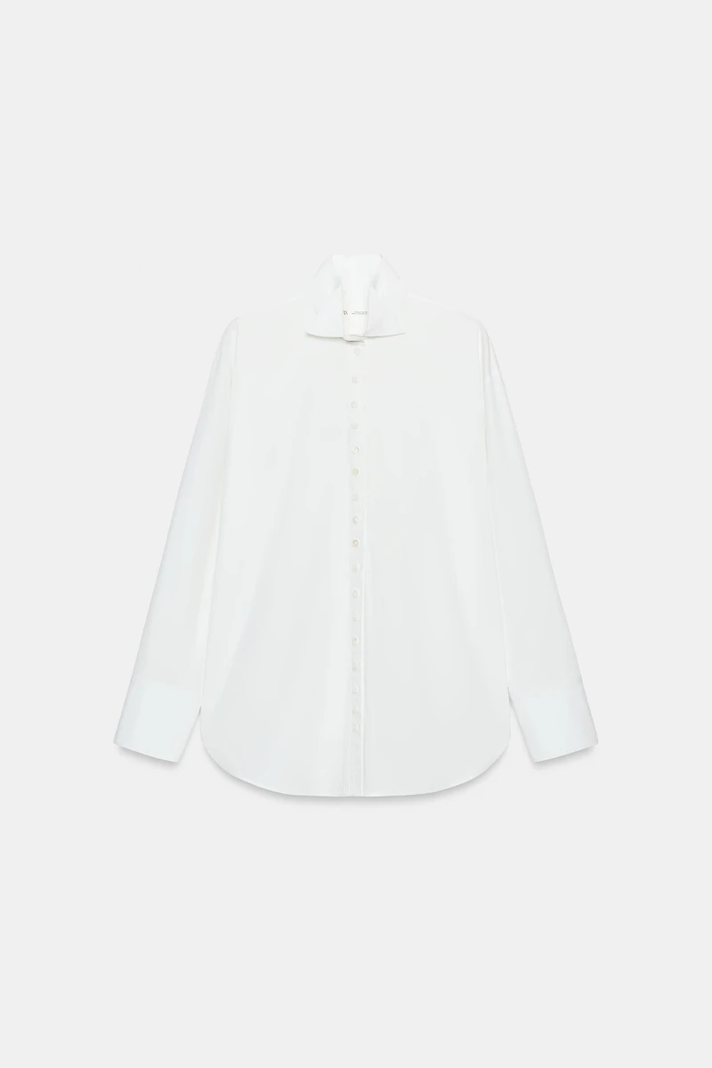 ZW COLLECTION POPLIN SHIRT WITH BUTTONS