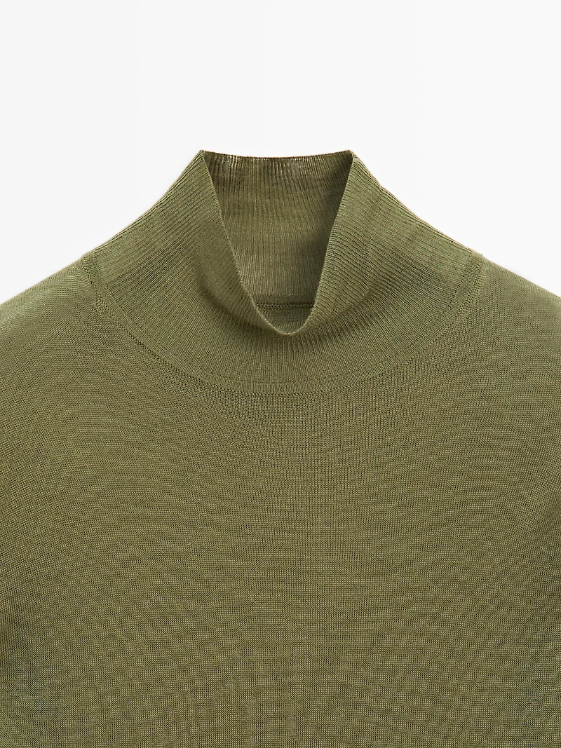 Pull à col montant en maille 100 % laine - STUDIO