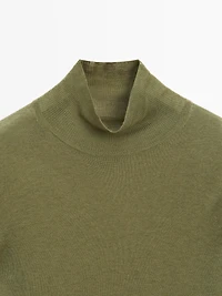 Pull à col montant en maille 100 % laine - STUDIO