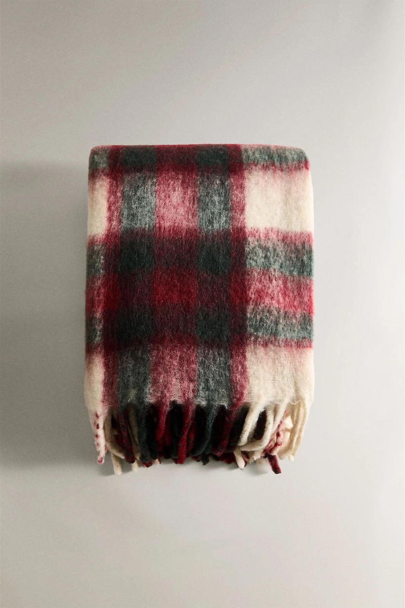 PLAID DOUCE CARREAUX FRANGES