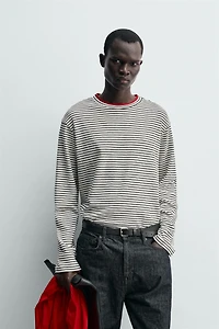 CONTRAST STRIPED T-SHIRT