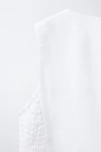 ELASTICATED LINEN BLEND VEST
