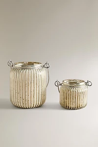 GLASS CHRISTMAS LANTERN WITH HANDLE