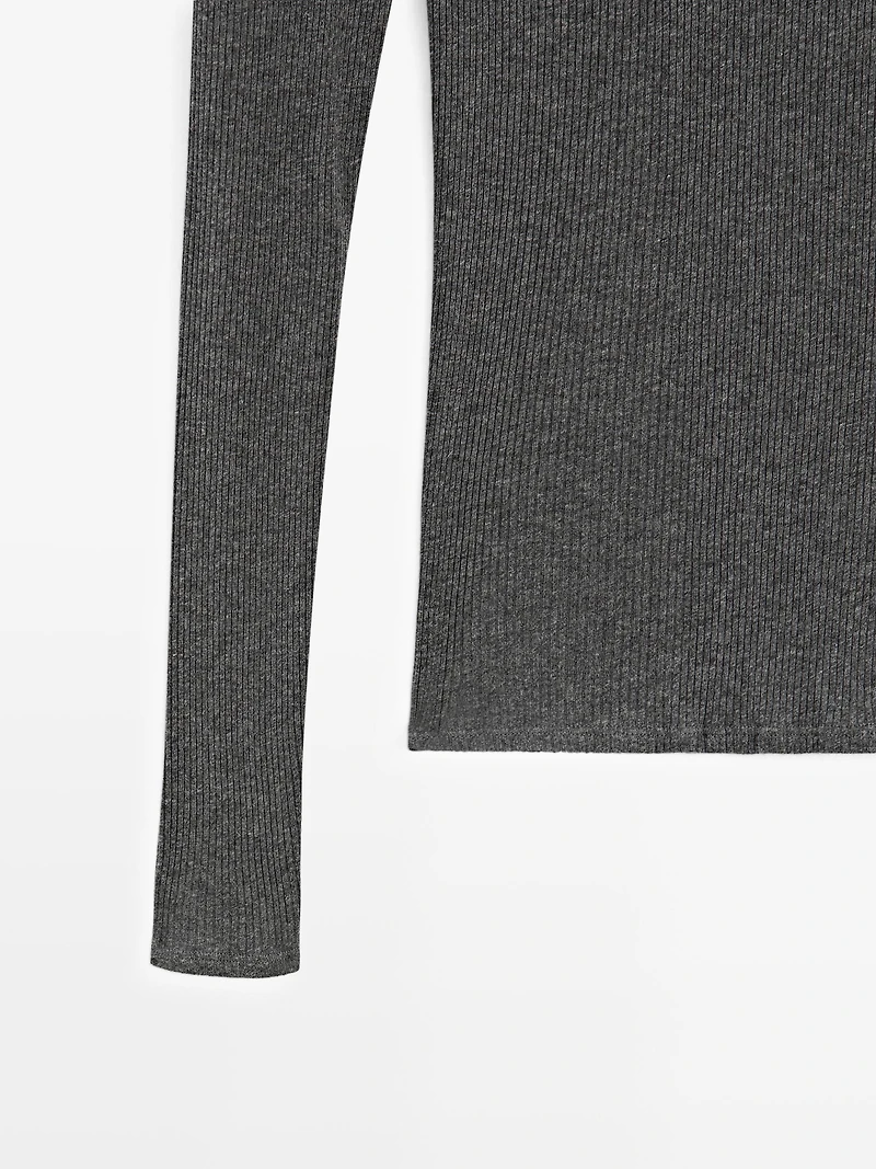 T-shirt manches longues côtelé