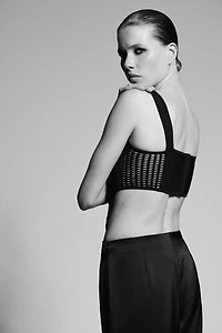 TOP CORSET MAILLE COMBINÉE
