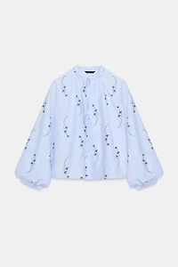 EMBROIDERED PRINT BLOUSE