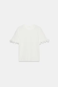 COTTON RUFFLE T-SHIRT