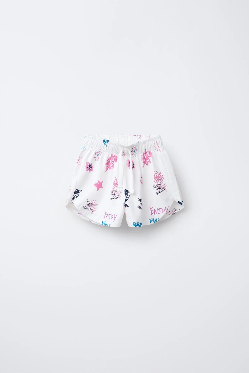 CROPPED T-SHIRT AND PRINTED BERMUDA SET