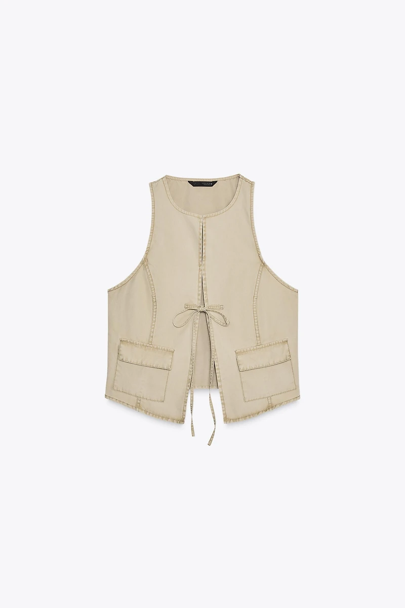 WASHED EFFECT TOP VEST