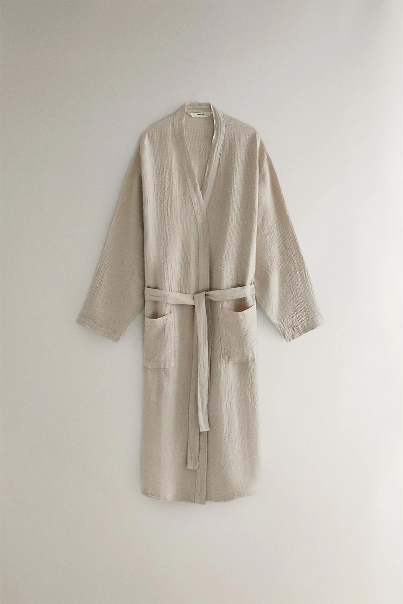 PEIGNOIR LIN WAFFLE