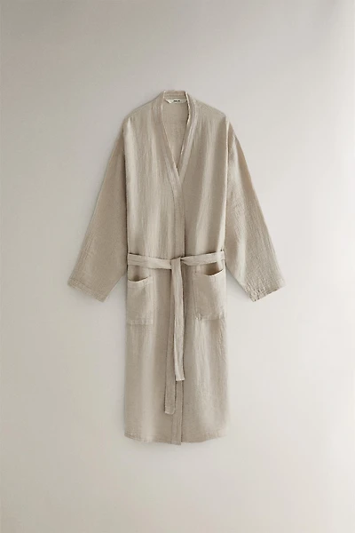 PEIGNOIR LIN WAFFLE
