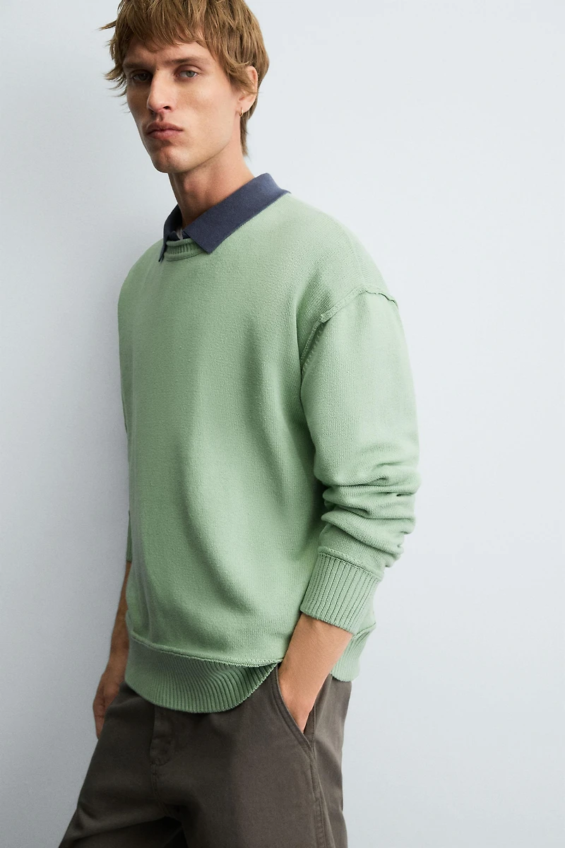 REVERSE EFFECT COTTON SWEATER