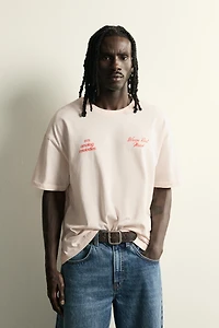 T-SHIRT RELAXED FIT À INSCRIPTIONS DÉLAVÉES