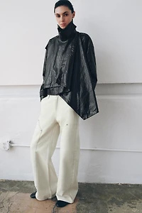 VESTE EFFET MATIÈRE SYNTHÉTIQUE ÉCHARPE ZW COLLECTION