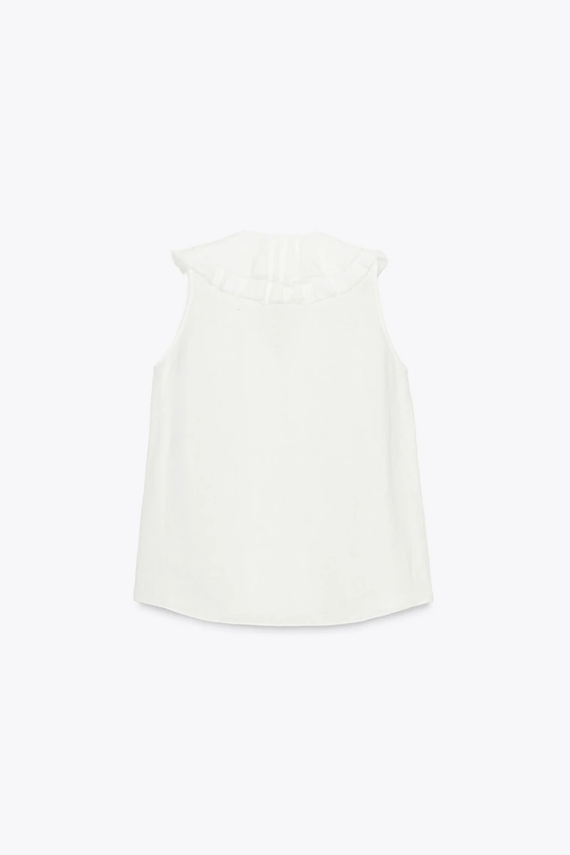 ZW COLLECTION LINEN RUFFLE SHIRT