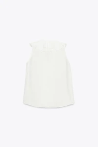 ZW COLLECTION LINEN RUFFLE SHIRT