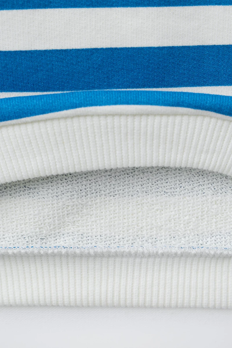 STRIPED SWEATSHIRT WITH CRAB EMBROIDERY