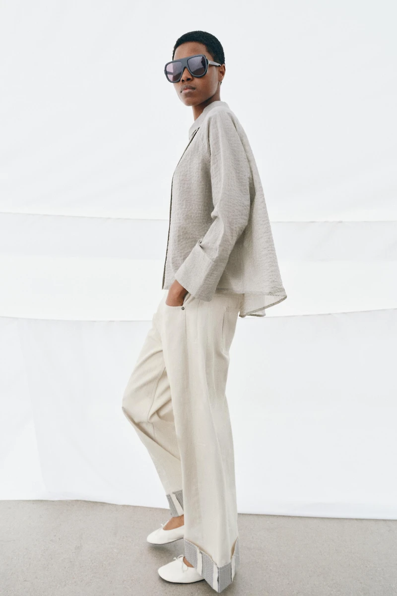 ZW COLLECTION ASYMMETRIC BUTTON-UP SHIRT