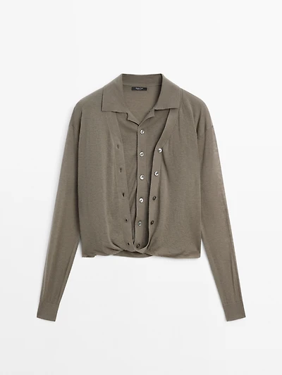 100% wool multi-way knit cardigan - STUDIO