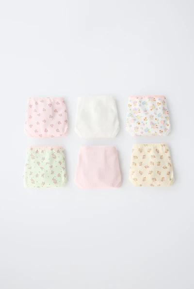 18M-6Y/ SIX-PACK OF FLORAL PRINT UNDERWEAR