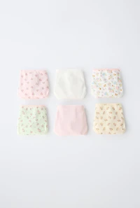 18M-6Y/ SIX-PACK OF FLORAL PRINT UNDERWEAR