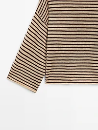 100% cotton striped knit sweater