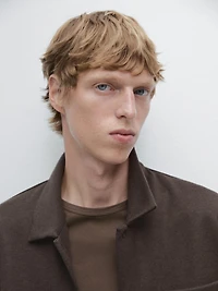 Snap-button overshirt with pocket detail