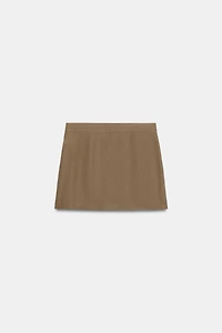 LINEN SKORT WITH BEAD EMBELLISHMENTS