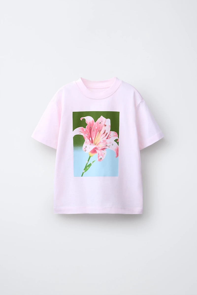 RHINESTONE PHOTO PRINT T-SHIRT