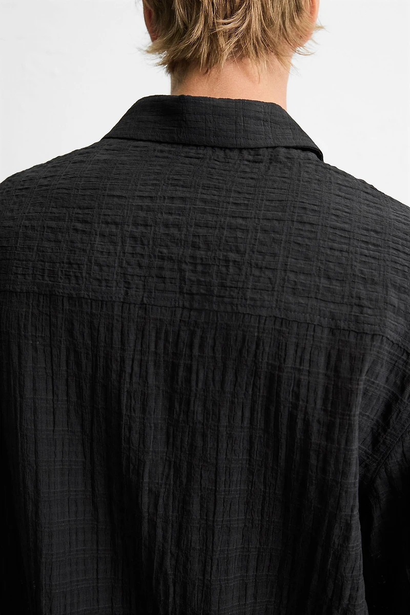TEXTURED PLAID SHIRT