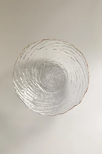GLASS SALAD BOWL WITH A GOLDEN RIM