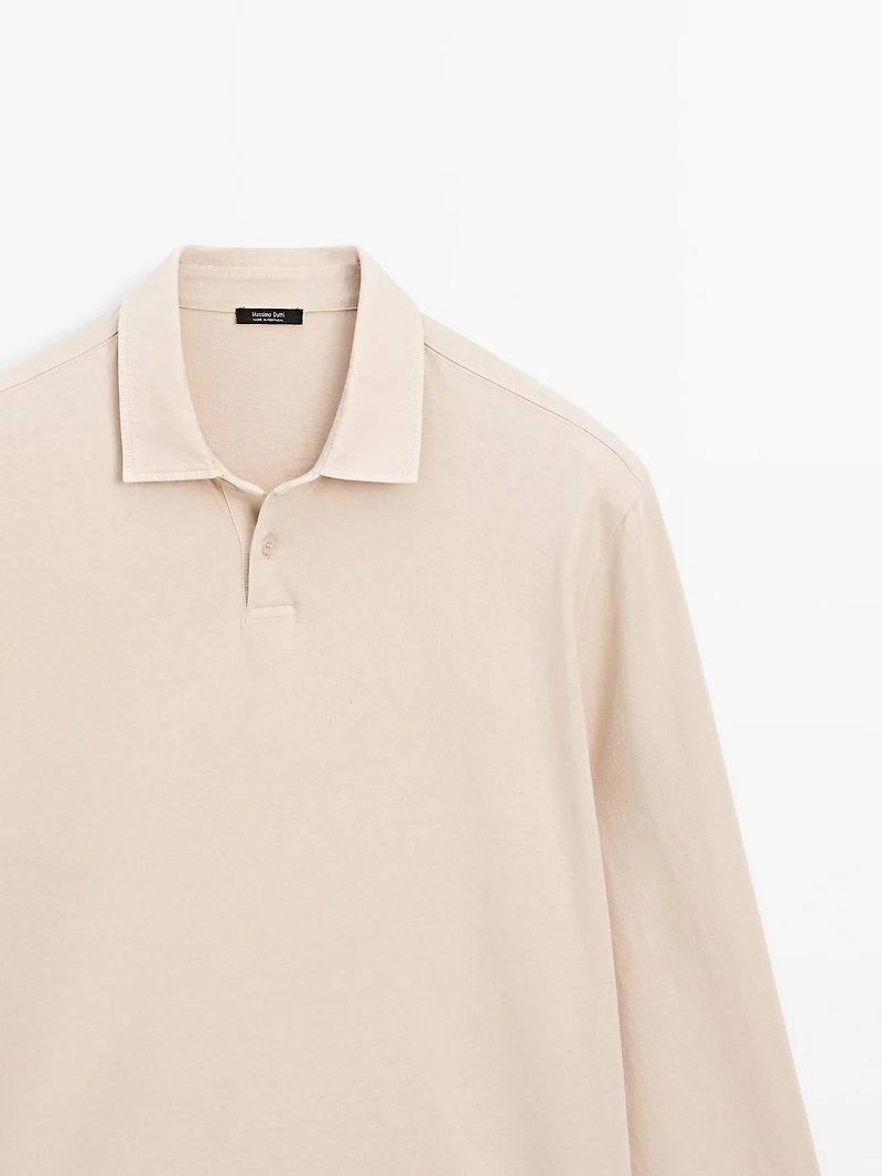 100% cotton distressed-effect polo shirt