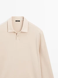 100% cotton distressed-effect polo shirt