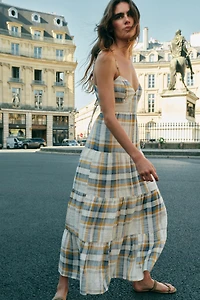 LONG PLAID DRESS