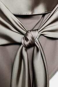 SATIN EFFECT HALTER TOP