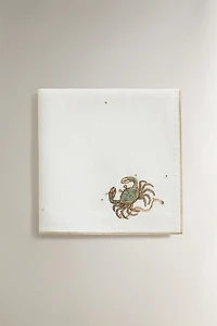 LINEN EMBROIDERED CANCER NAPKIN | MARISA BERENSON