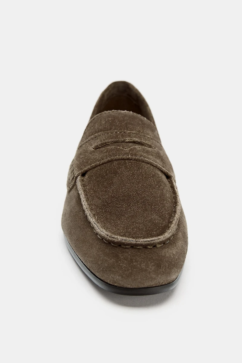 SPLIT LEATHER LOAFERS