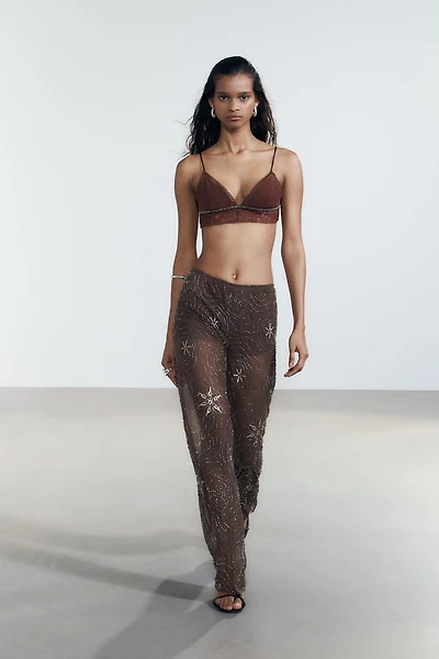 BEADED SEQUIN PANTS